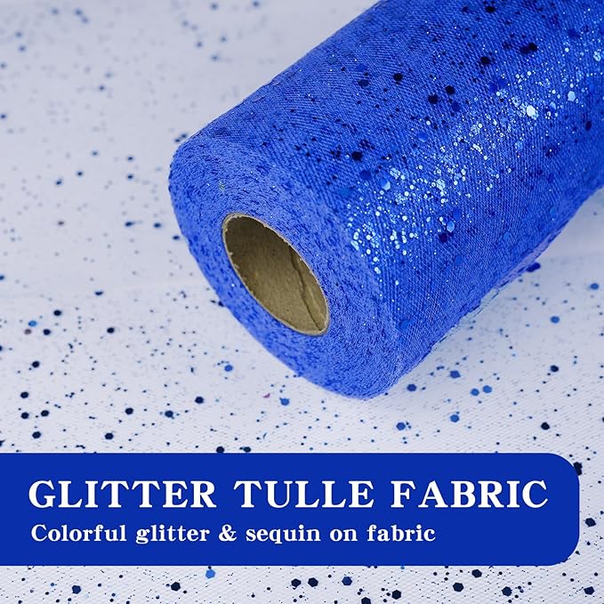 Glitter Tulle Rolls, 6” by 50 Yards Sparkling Tulle Spool Ribbon Sequin Tulle - Image 3