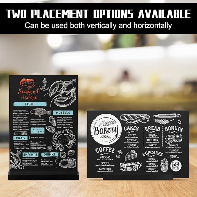 EHWINE Mini Chalkboard Easel Sign Set, 4 Pack 6x8 Inch Wooden Boards - Image 5