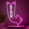 Bar Neon Sign for Wall Decor Arrow Neon Light Pink LED Neon Sign Letter Led by Xixkilly