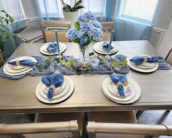 10 Pack Dusty Blue Cheesecloth Table Runner 35x120 Inch, Fall Thanksgiving 10FT - Image 8