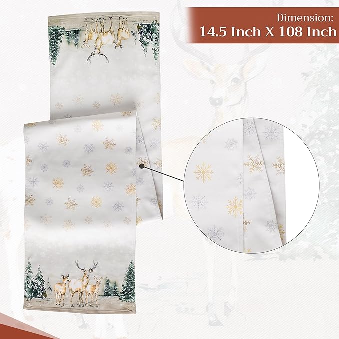 Maison d' Hermine Table Runner 100% Cotton Double Layer Table Runners 108 - Image 4