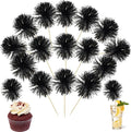 Ephlyn 30Pcs Foil Firework Cupcake Toppers Sparkle Tinsel Cupcake Picks Happy by Ephlyn