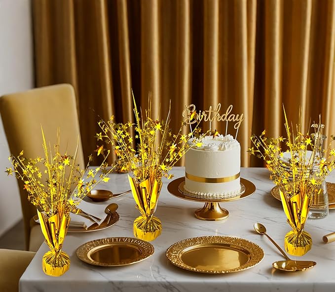 12 Pack Metallic Foil Spray Centerpiece Star Table Decoration Burst Table - Image 2