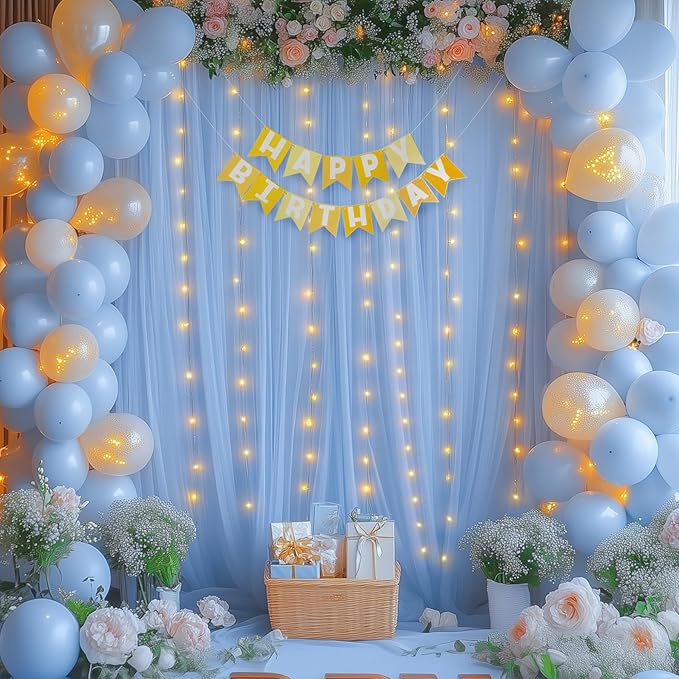 10x10ft Baby Blue Tulle Backdrop Curtains - Image 4