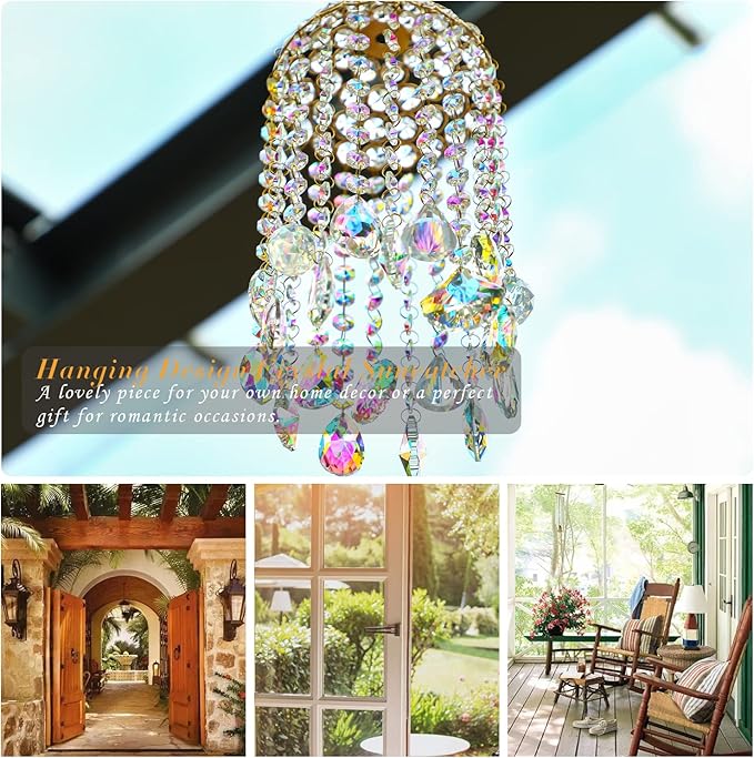 Crystal Chandelier Wind Chimes Suncatcher Pendant, Aurora Light Catcher - Image 6