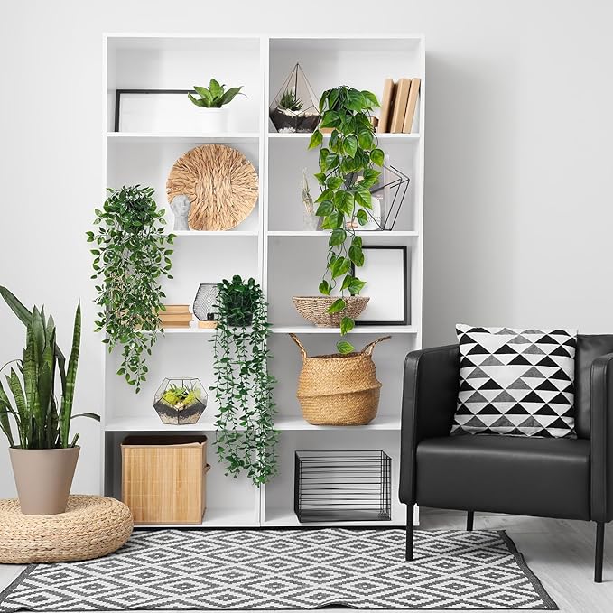 3 Pack Small Fake Hanging Plants, Artificial Eucalyptus, Pothos & Mandala Vines - Image 5