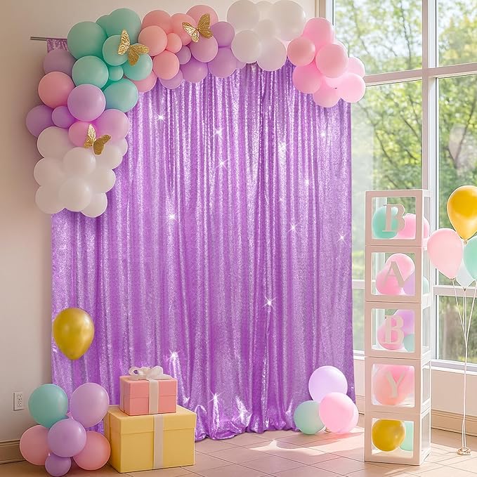 SquarePie Sequin Backdrop Less Transparent Background Sparkly Curtain - Image 2