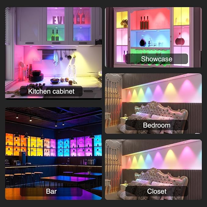 RGB Puck Lights with Remote Control, 2000mAh Rechargeable Stick on Led Lights - Image 7
