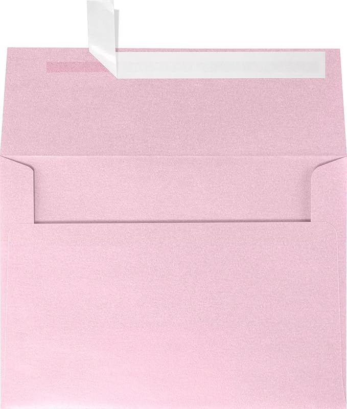 LUXPaper A7 Invitation Envelopes | Peel & Press | 5 1/4" x 7 1/4" | Rose Quartz by LUXPaper