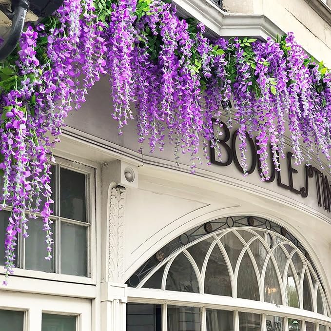Wisteria Hanging Flowers, Fake Hanging Flowers, Wisteria artificiales Garland - Image 7