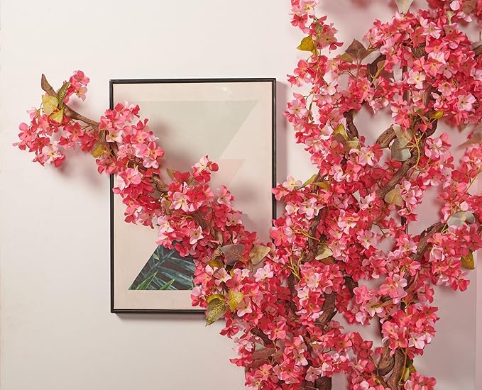 Flower Garland, Artificial Hydrangea Vine Flowers, Hanging Fake Hydrangeas Vine - Image 8