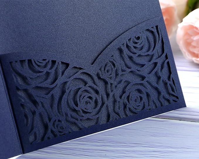 20 Pcs Laser Cut Wedding Invitations Card Pocket - Image 7