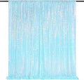 Blue Iridescent Sequin Backdrop Curtain 7ft x 7ft Glitter Photo Booth Backdrop by QueenDream