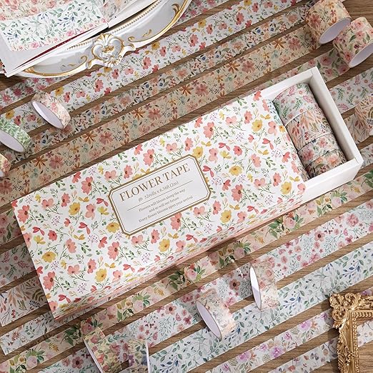32 Rolls Washi Tape Set, Colored Floral Decorative Masking Tape, Artists Tapes - Image 5