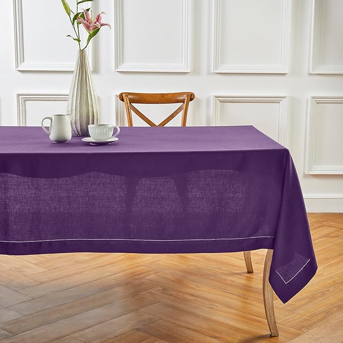Solino Home Linen Purple Tablecloth 54 x 72 Inch - Image 5
