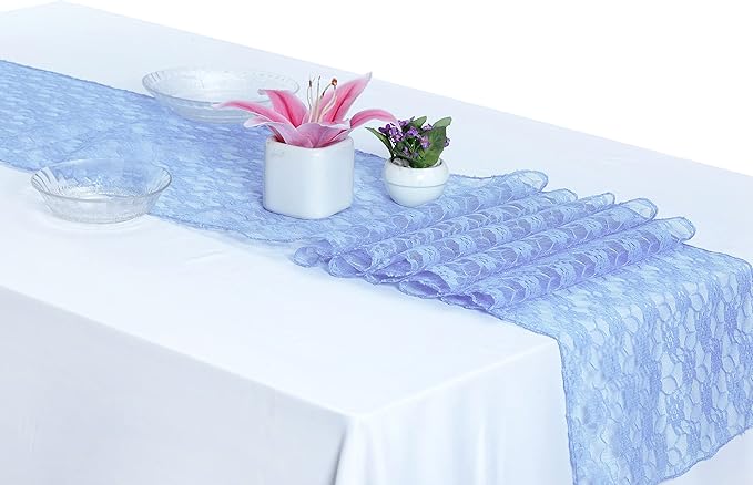 MDS Pack of 25 Wedding 12 x 108 inches Lace Table Runner by MDS