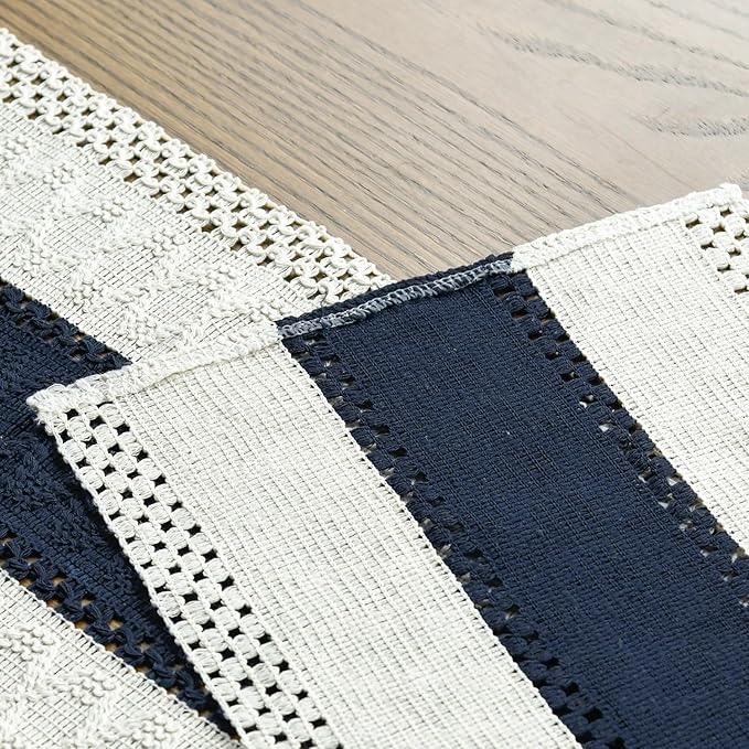 Artoid Mode Dark Blue Farmhouse Rustic Table Runner, Seasonal Holiday Hollow - Image 5