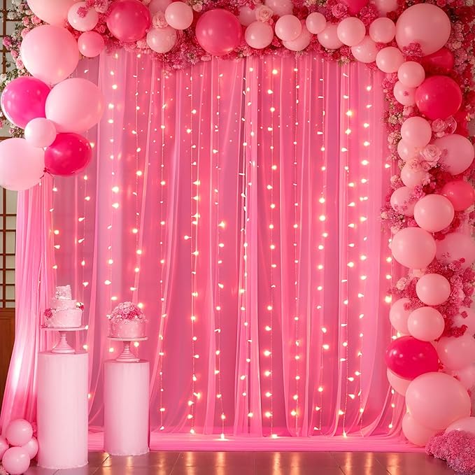 Hot Pink Tulle Backdrop Curtain - Image 5