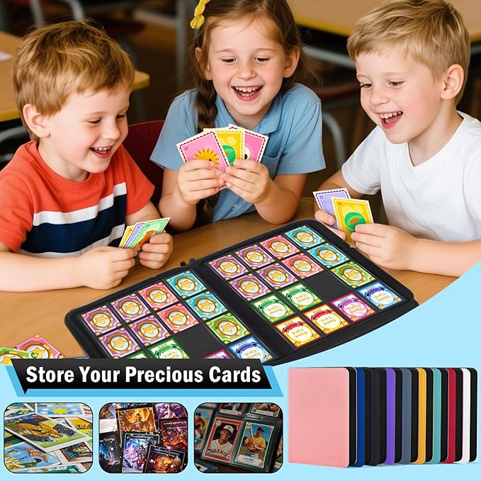 1000+ Pockets Trading Card Binder, 16 Pockets Zipper Binder Card Album - Image 6