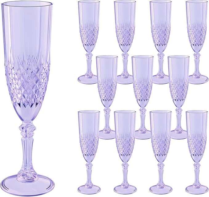 Plastic Champagne Flutes, for Weddings Bachelor Parties Toasting and Events by LEYIQUCHAMPAGNEWINEGLASSES