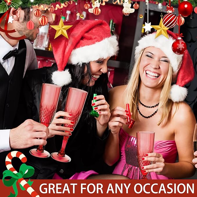 Plastic Champagne Flutes, for Christmas Weddings Christmas Bachelor Parties - Image 3