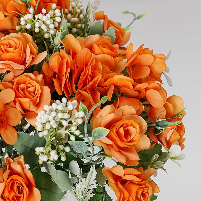 Artificial Flower 5 Branches Artificial Silk Fake Flowers Bouquet Small Roses - Image 4