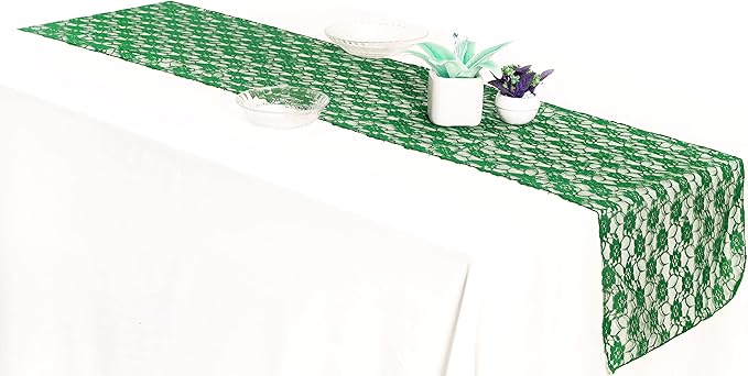 MDS Pack of 10 Wedding 12 x 108 inches Lace Table Runner - Image 3