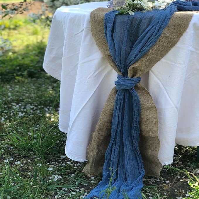 12 Pack Navy Blue Cheesecloth Table Runner 20 x 120 inch Gauze 10FT Semi Sheer - Image 7