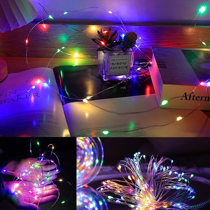 WATERGLIDE 12 Pack Colorful Fairy Lights Battery Operated, 7 ft 20 LED Mini - Image 6