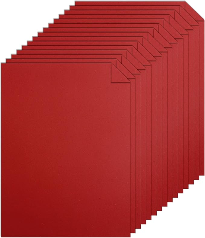 28 Sheets Christmas Red Cardstock 8.5 x 11 Craft Paper, 92lb Dark Red Card Stock by Silunkia
