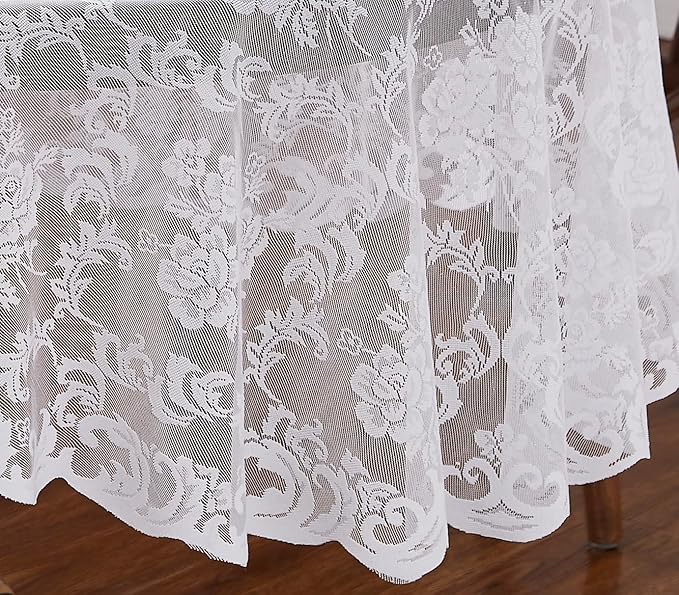 LinenZone Small White Round Tablecloth - Image 3