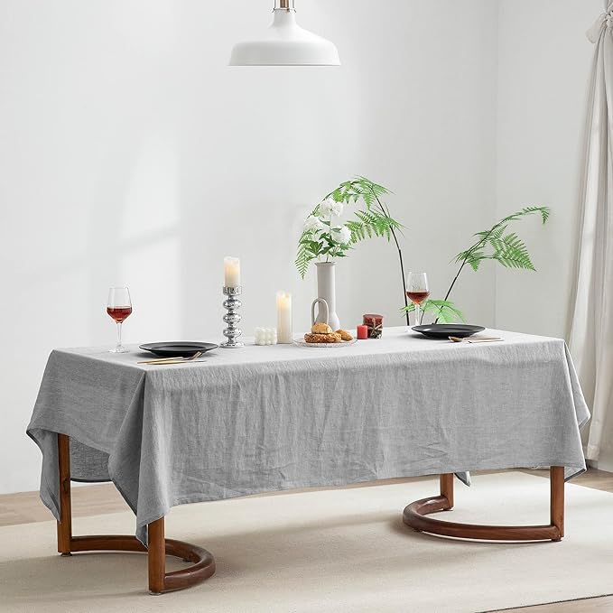 EVERLY 100% Pure Linen Rectangle Tablecloths 60x84Inches - Image 7