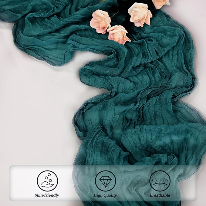 12 Pack Teal 10FT Cheesecloth Table Runner Rustic Gauze Cheese Cloth Table - Image 5