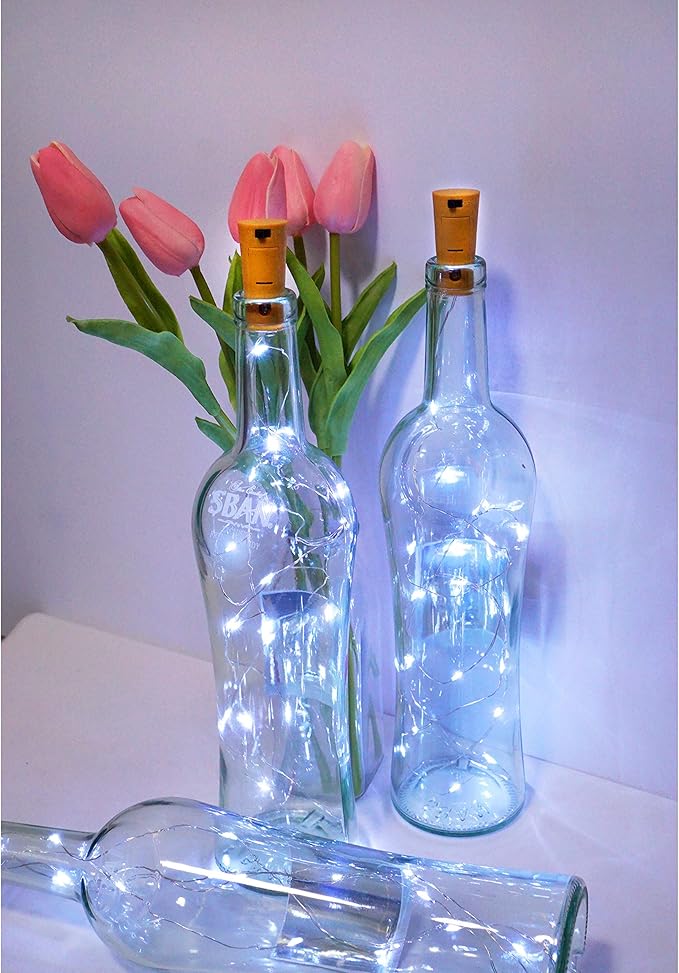 12 Pack 20 LED Wine Bottle Cork Lights, Fairy Mini String Lights Copper Wire - Image 3