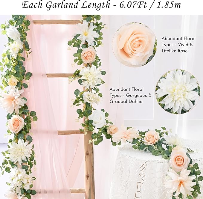 Waipfaru 2Pcs 6.07Ft Eucalyptus Greenery Garland - Image 2