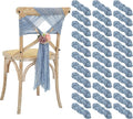 50 PCS Cheesecloth Chair Sashes Bows Wedding Aisle Decorations Chair Ribbon by Lumaycens