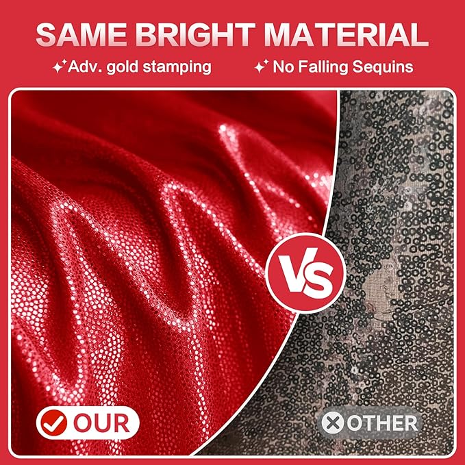 gogoparti 20x10FT Red Sequin Backdrop Curtain - Image 2