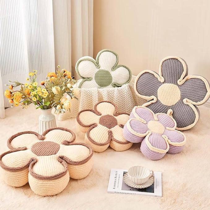 Soft Flower Shaped Floor Cushion, Decorative Throw Pillow, Seating Cushion - Image 4