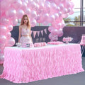 PARTISKY Pink Tulle Curly Willow Table Skirt by Partisky