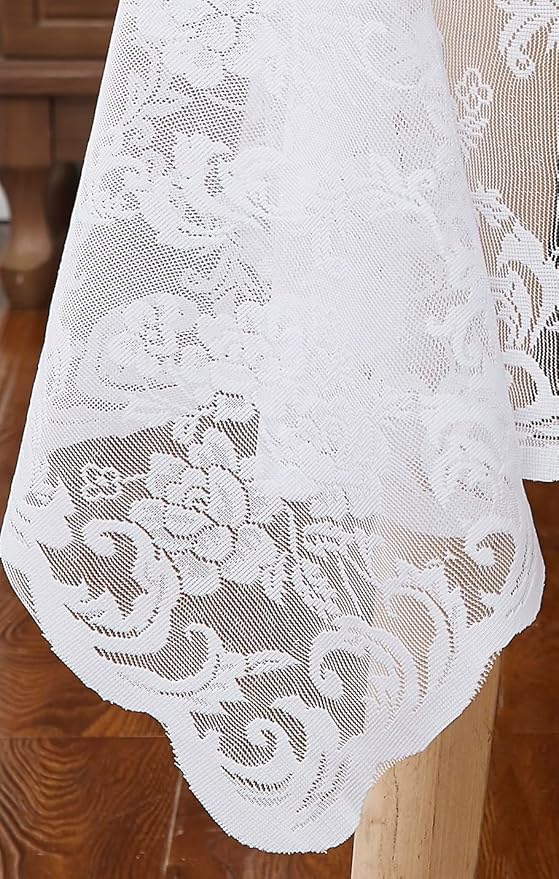 LinenZone White Rectangle Tablecloth - Image 4