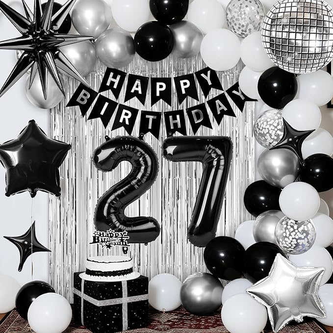 27th Birthday Decorations for Men Women, Fringe Curtains Kit - Image 7