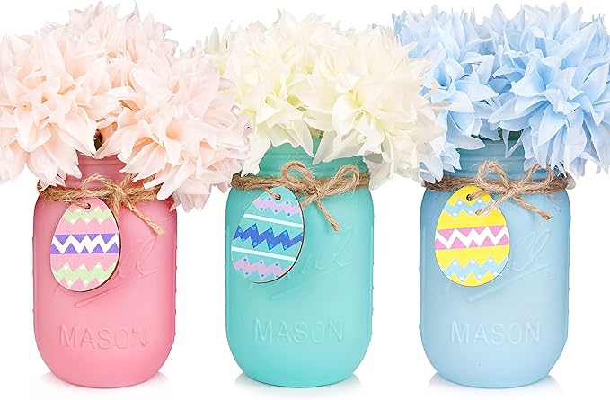 Easter Decorations, Easter Mason Jars Decoration, Easter Farmhouse Decor by CNVOILA