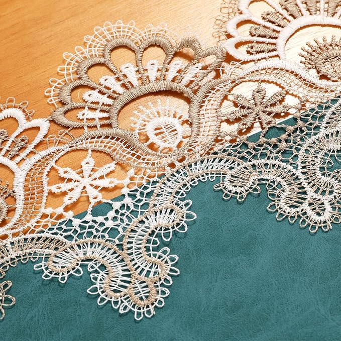 Vintage Lace Dining Table Runner, Small Macrame Coffee Table Runners 48 inches - Image 6