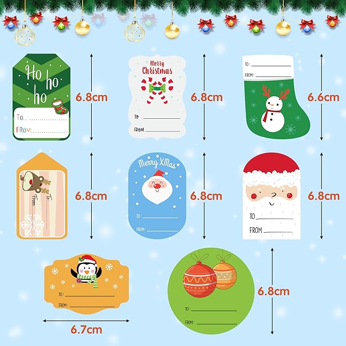 Christmas Gift Tags Self Adhesive Stickers - Image 2