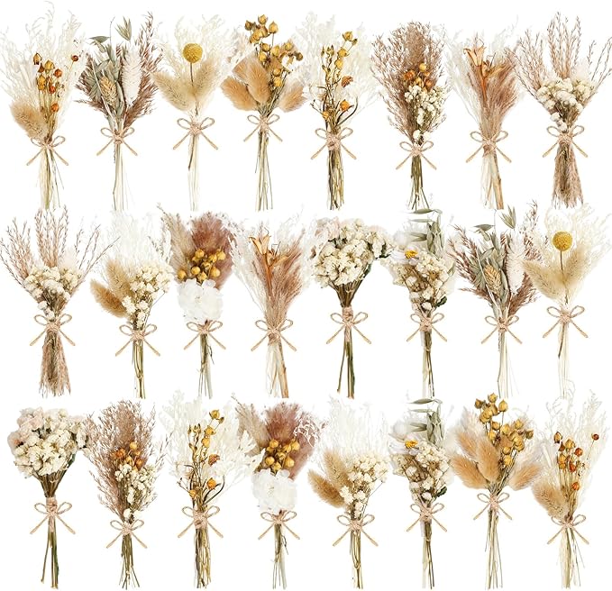 12/24 Pack Dried Flowers for Vase Various Mini Bouquet Dried Small Wildflowers by Unknown