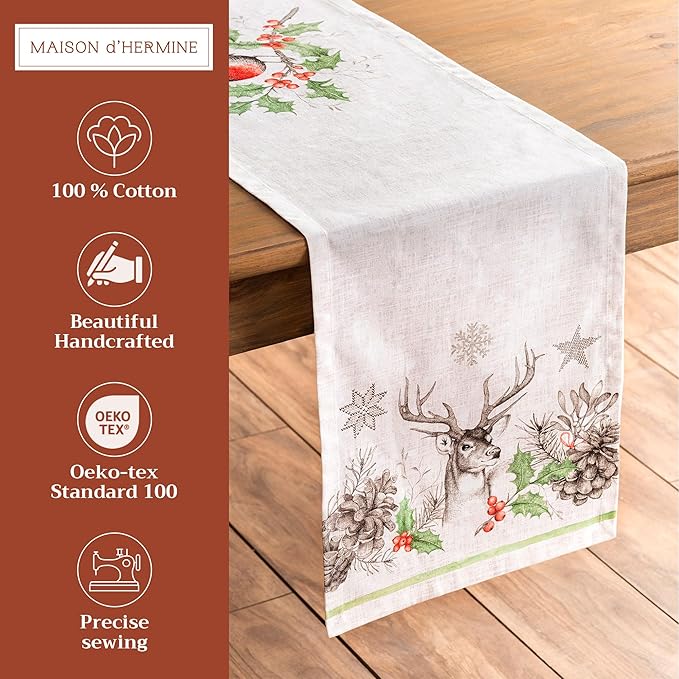 Maison d' Hermine Table Runner 100% Cotton Single Layer Table Runners 72 inches - Image 2