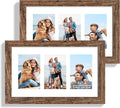 8x14 Picture Frame Set of 2, Rustic Brown Wood Frame by Hongkee
