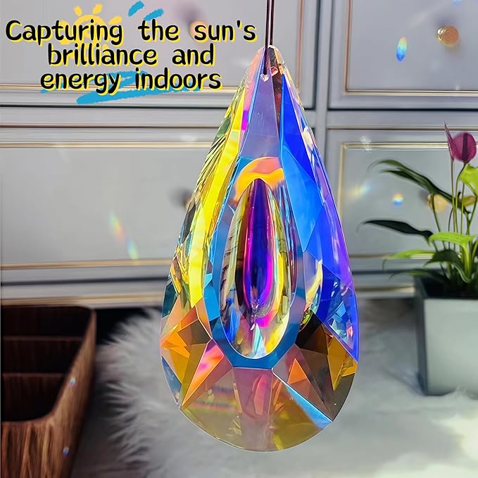 2 Pack Hanging Droplet Shape Chandelier Crystal Prisms（4.6‘’*2.1‘’） - Image 4