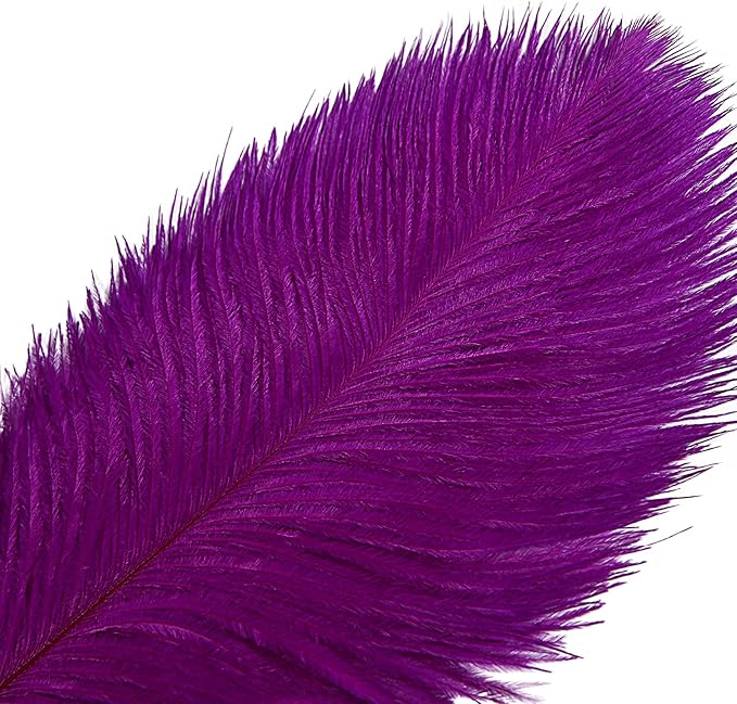 THARAHT Purple Ostrich Feathers 12pcs Large Natural Bulk 20-22Inch 50cm-55cm - Image 3
