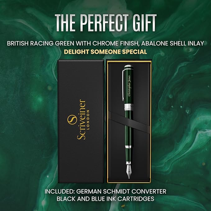 Scriveiner Personalized British Racing Green Pen - Image 9
